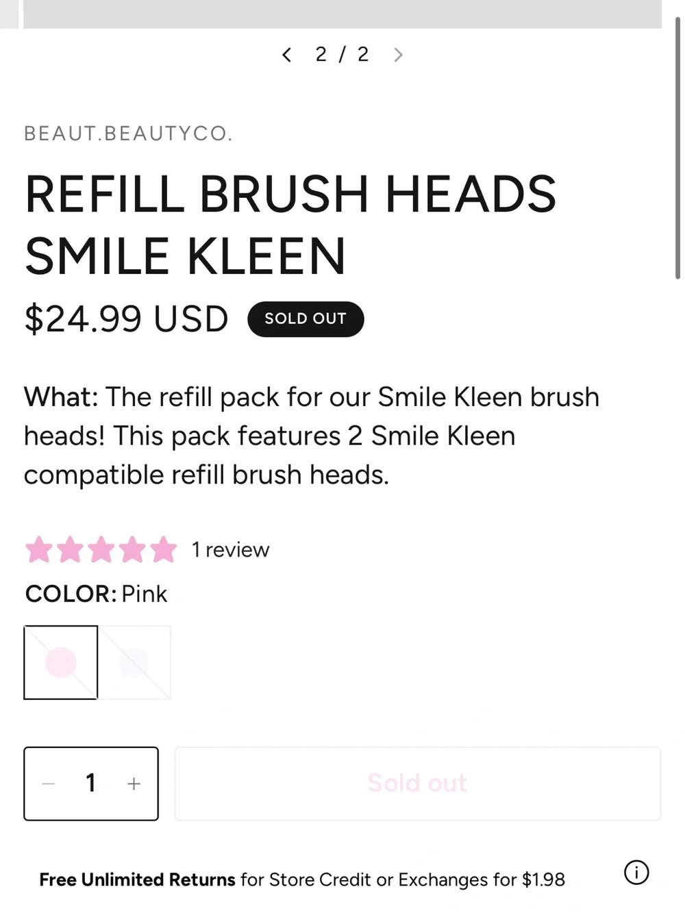Beaut. Smile Kleen Refill Brush Heads - White